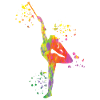 Gymnast with baton rhythmic gymnastics