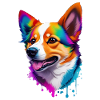 Corgi färgglada hund regnbåge hundras