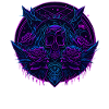 neon roses skull vaporwave