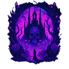 Neon Gothic Skull Architecture