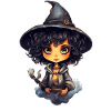 Enchanting Broomstick-Wielding Witch