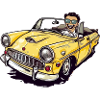 Gérard and his yellow convertible