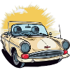 French yellow convertible