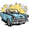Blue convertible