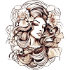 Dessin de femme fleur