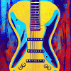 Guitar 80's pop art