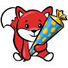 Cunning fox with sugar cone