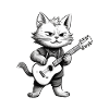 Cat playing guitar