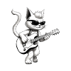 Cat playing guitar