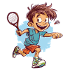 Badminton Playing Boy - Kids Badminton