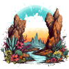 Roches et fleurs