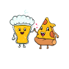 Beer pizza couple