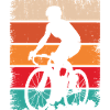 Retro Sonnenuntergang Radfahrer Silhouette