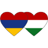 Armenia Hungary Flag Heart