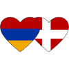 Armenia Denmark Flag Heart