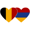 Belgique Arménie drapeau coeur