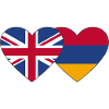 England Armenia Flag Heart