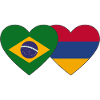 Brésil Arménie drapeau coeur
