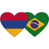 Armenia Brazil Flag Heart