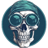 Skull with sunglasses, skull, skeleton