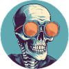 Skull with sunglasses, skull, skeleton