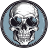 Skull with sunglasses, skull, skeleton