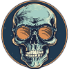 Skull with sunglasses, skull, skeleton
