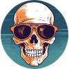 Skull with sunglasses, skull, skeleton
