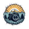 Cool retro camera logo