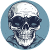 Skull with sunglasses, skull, skeleton