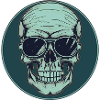 Skull with sunglasses, skull, skeleton