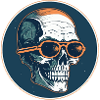 Skull with sunglasses, skull, skeleton