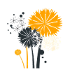 Beautiful dandelion, dandelion motif - abstract