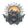 Cool retro camera logo