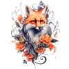 Fuchs und Blumen