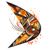 Australian boomerang with ethnic pattern