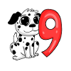 9 års fødselsdag 9 år med hundemotiv - ni
