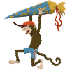 Monkey with school cone