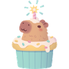 Niedliche Capybara Im Cupcake Lustig