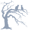 Dead tree with 2 cats silhouette