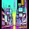Japan city Tokyo retrostyle neon