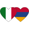 Italy Armenia flag heart