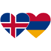 Islande Arménie Drapeau Coeur