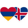 Arménie Islande Flag Coeur