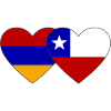 Armenia Chile Flag Heart