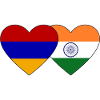 Armenia India Flag Heart