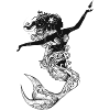 Mermaid in filigree silhouette optics