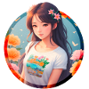 Anime Manga Girl in Garden