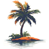 Island with palm tree