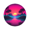 Tropical Chillwave Synthwave Sunset